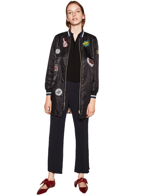 Zara BOMBER JACKET WITH PATCHES